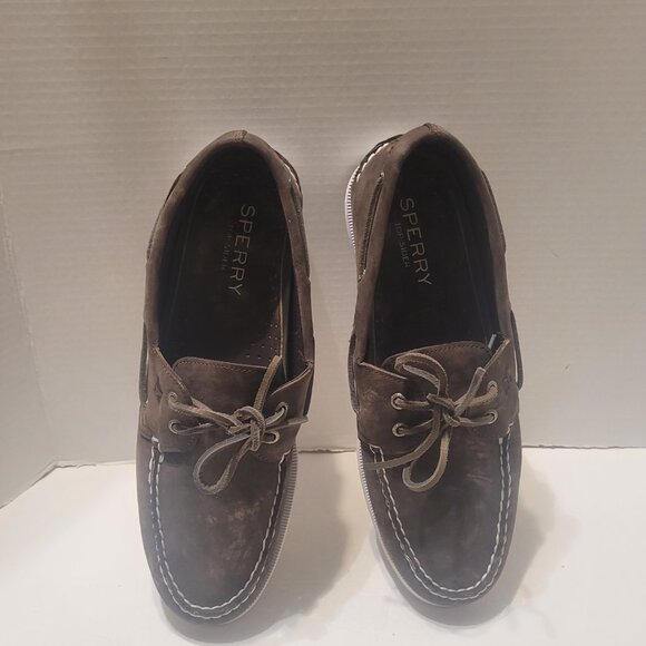 Sperry Top-Sider A/O 2-Eye Nubuck Brown Suede Boat Men's Hommes Shoe/Loafer 11.5 - Picture 8 of 11